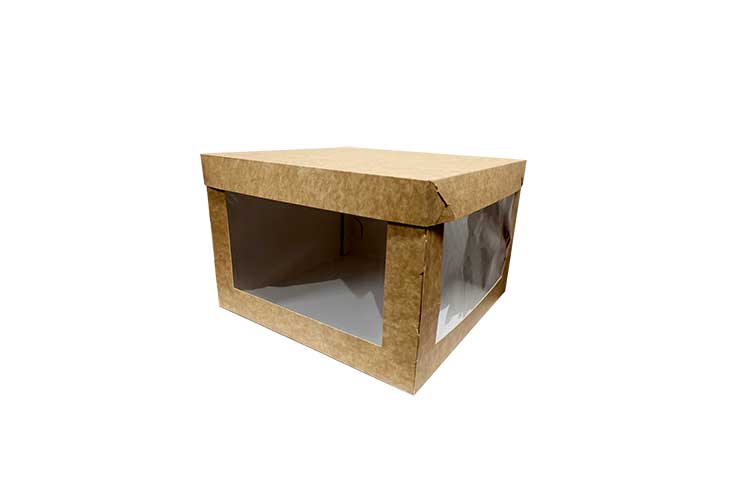 Edison Cake Box White Natural with Window 12" x 12" x 8"