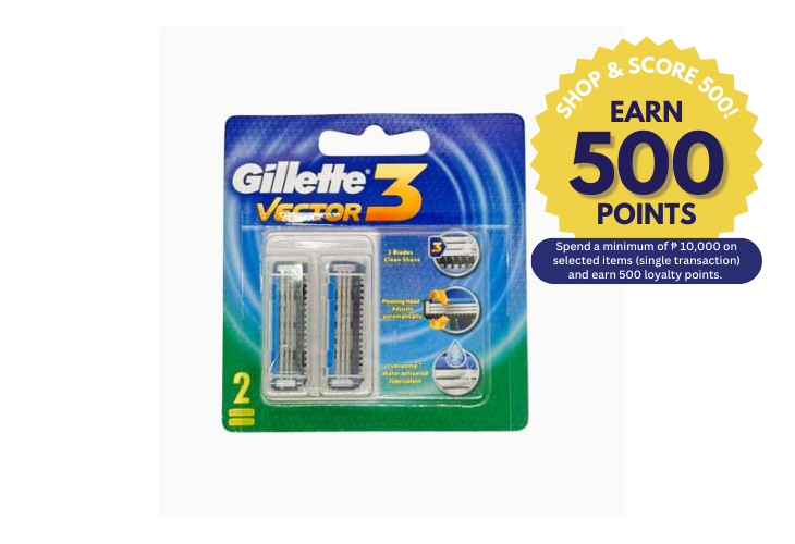 Gillette Razor Vector 3 Cartridge 2s (Shop & Score 500!)