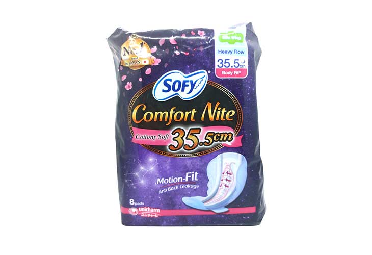 Sofy Body Fit Night Slim Wing Napkin 35.5cm 8's