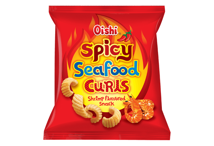 Oishi Spicy Seafood Curls 90g