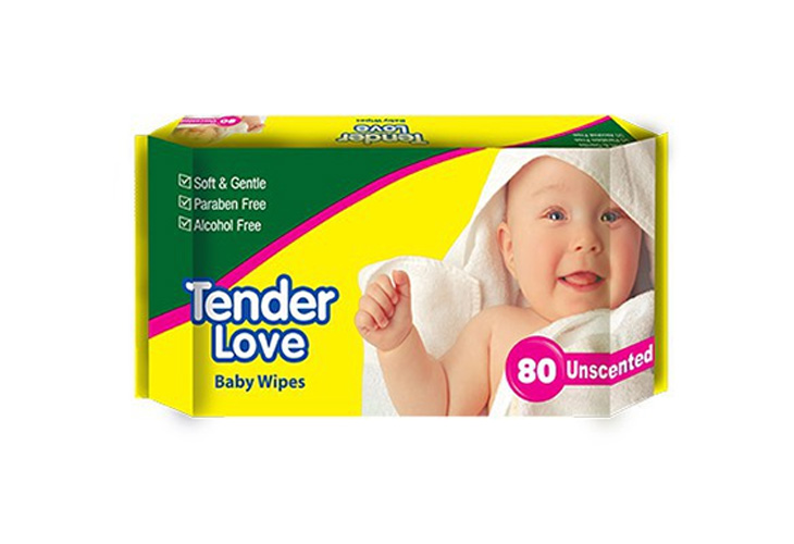 Tender Love Baby Wipes Unscented 80's