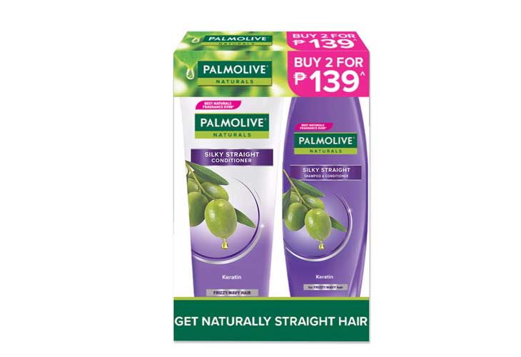 Palmolive Conditioner Silky Straight 180mL with Shampoo 180mL Value Pack