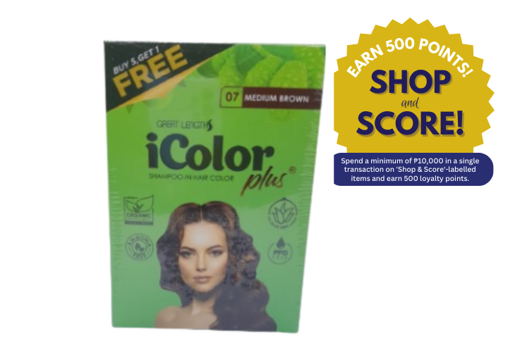 iColor Plus Shampoo-In Hair Color Medium Brown 30ml Buy 5 Get 1 Free (Shop & Score 500!)