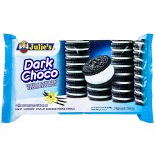 Julie's Dark Choco Vanilla Flavor Cream Sandwich 145g