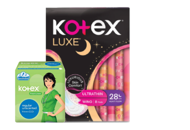 Buy Kotex Luxe 28cm, Get Free Kotex Liners 8s