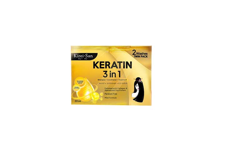 Kirei-San Keratin 3in1 Shampoo+Conditioner+ Treatment  Volumizing & Damage Repair 20ml '6s