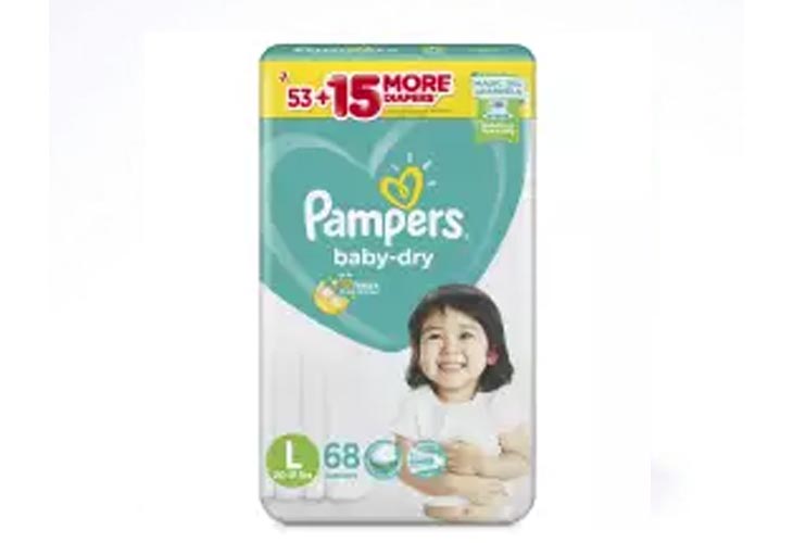 Pampers BabyDryTapeSuperJumboLarge 68+6