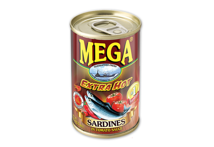 Mega Extra Hot Sardines In Tomato Sauce EOC 155g