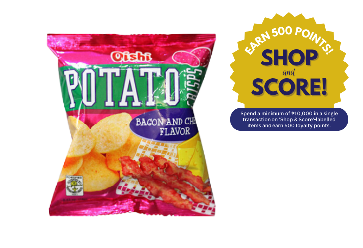Oishi Potato Crisps Bacon & Cheese 18g (Shop & Score 500!)