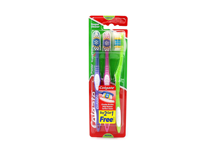 Colgate Toothbrush Premier Clean Medium 2 plus 1 with Cap