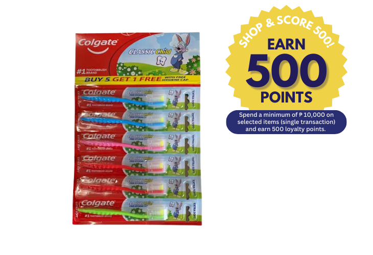 Colgate Toothbrush Classic Kids Hanging Mat 5+1 Extra Soft Youth (Shop & Score 500!)