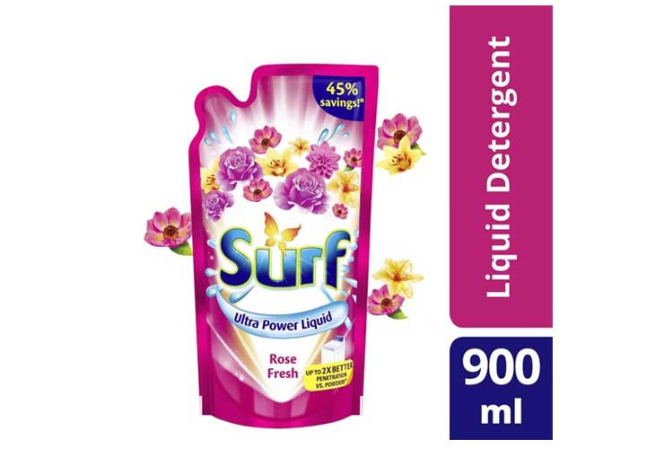 Surf Liquid Detergent Rose Fresh Pouch 900ml