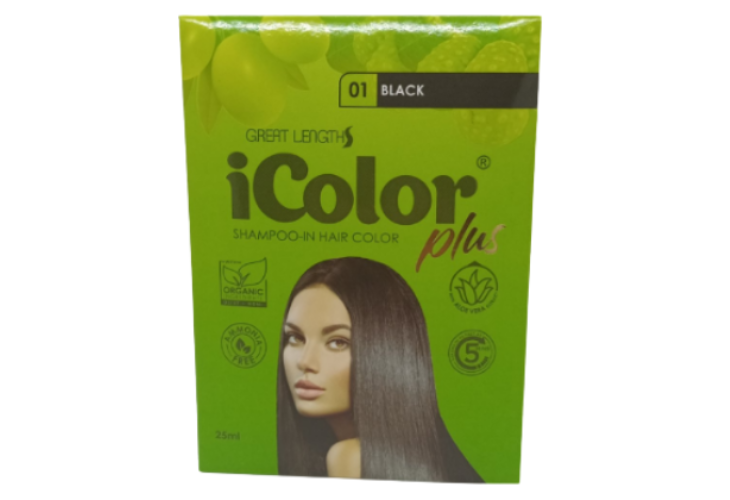 iColor Plus Shampoo-In Hair Color Black 25ml Buy 5 Get 1 Free
