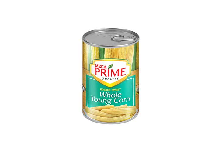 Mega Prime Young Corn Whole 425g