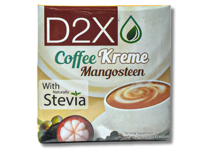 D2X Coffee Kreme Mangosteen W/ Stevia 168g-12s