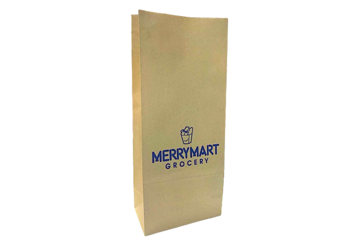 Kraft Brown Paper Bag #35 w/ Print Blue 70 GSM