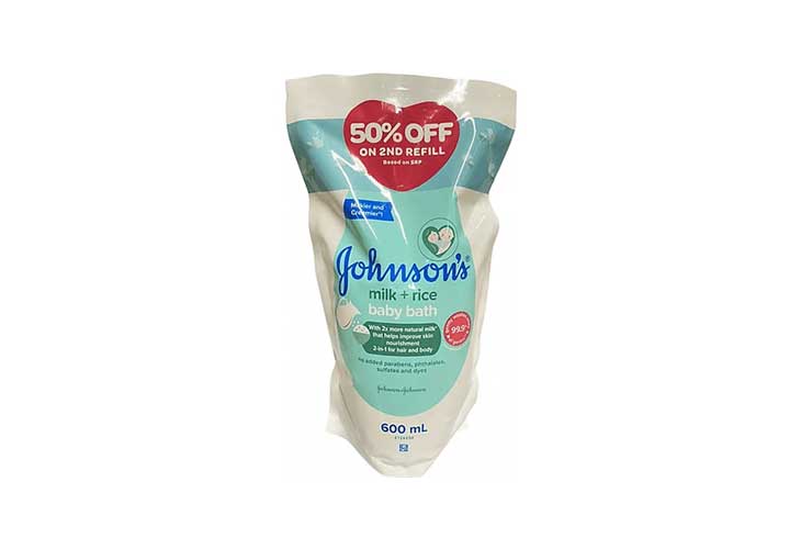 Johnson's Baby Bath Milk + Rice 600ml Twinpack 50% off 2nd Item