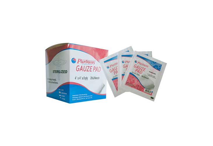 Partners Gauze Pad 4x4 Sterile 100s