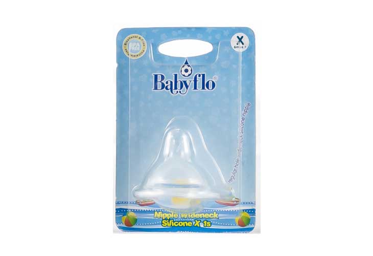 Babyflo Nipple Wideneck Silicone 1's Extra Large