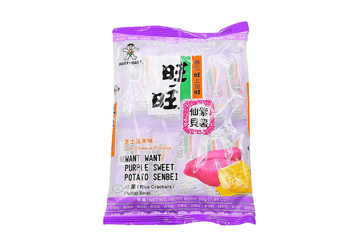 Want Want Senbei Purple Sweet Pot Corn Cheese 56g