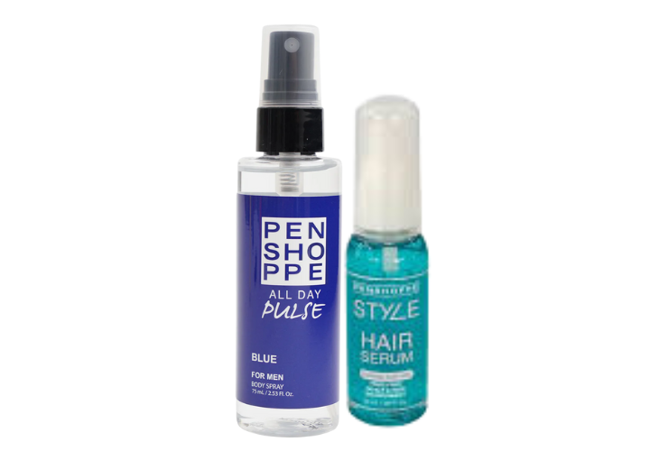 Penshoppe All Day Pulse Blue + Hair Serum Green