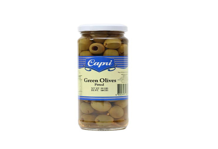 Capri Green Olives Pitted 335g