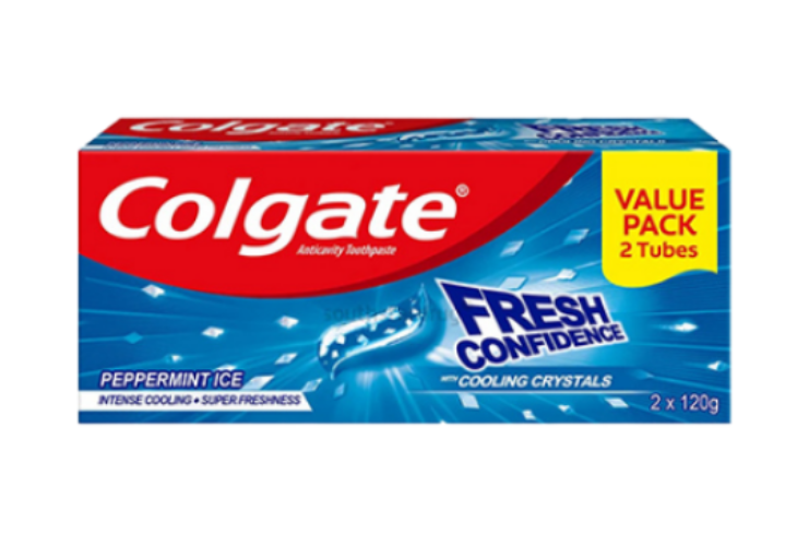 Colgate Fresh Confident Peppermint Ice Toothpaste Twin Pack 120g