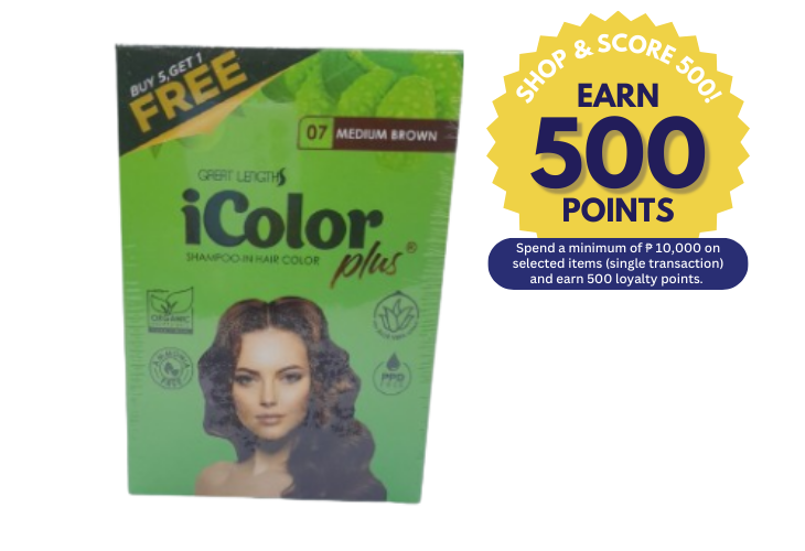 iColor Plus Shampoo-In Hair Color Medium Brown 30ml Buy 5 Get 1 Free (Shop & Score 500!)