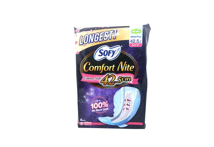 Sofy Body Fit Night Slim Wing 42.5cm 8's