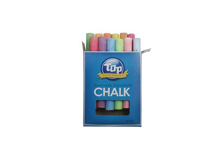 Top Dustless Chalk Assorted 12s