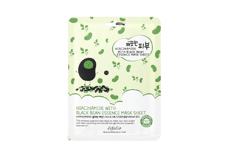 Esfolio Niacinamide Black Bean Essence Mask Sheet