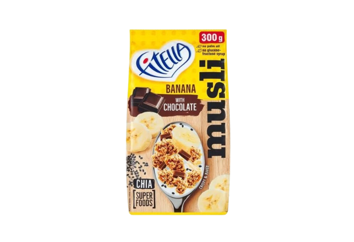Fitella Banana Muesli W/ Chocolate 300g