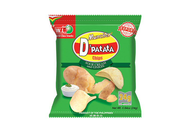 W.L. Muncher D'Patata Chips Sour Cream Onion 24g