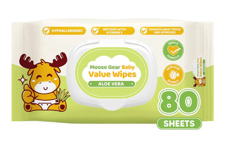Moose Gear Baby Value Wipes Aloe Vera 80 Sheets