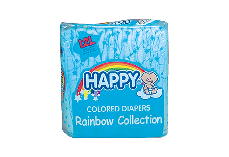 Happy Diaper Colored Blue Large by 12