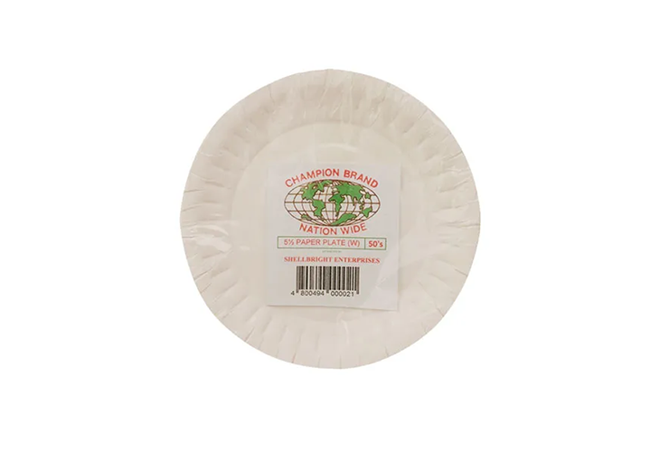 Champion Paper Plate White Round 5 1/2 Inches 50's