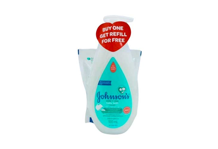 Johnson's Baby Milk+Rice Bath 500ml Free 200ml Refill