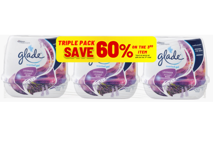 Glade Scented Gel Lavender 3 Pack 180g x 4