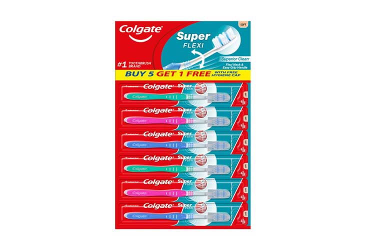 Colgate Toothbrush SUPER FLEXI Hanging Mat 5+1 Soft Adult