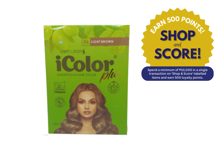 iColor Plus Shampoo-In Hair Color Light Brown 30ml Buy 5 Get 1 Free (Shop & Score 500!)
