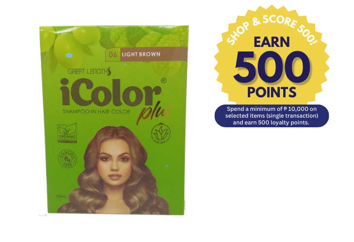 iColor Plus Shampoo-In Hair Color Light Brown 30ml Buy 5 Get 1 Free (Shop & Score 500!)