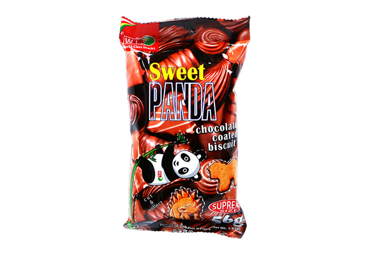 W.L. Sweet Panda Chocolate Coated Biscuit 56g