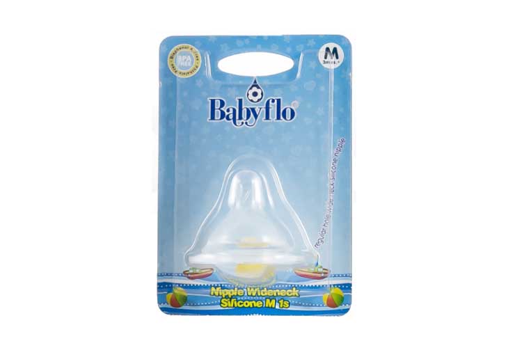 Babyflo Nipple Wideneck Silicone 1's Medium