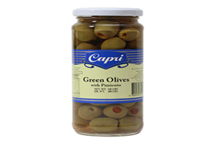 Capri Green Olives Stuffed W/ Pimento 340g