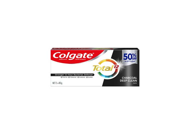 Colgate Toothpaste Total Charcoal Deep Clean Twin Pack 80g